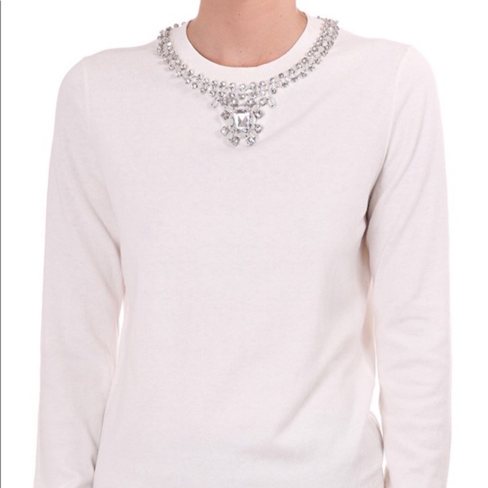 Ted Baker cream crystal collar sweater size 1